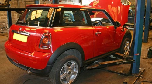 Mini being repaired